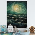 thumbnail image 2 of Designart "Blue Yellow Ocean Rhapsody I" Nautical & Beach Print on Natural Pine Wood, 2 of 5