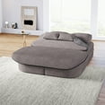 thumbnail image 5 of 75''2-In-1 Foldable Sofa,Convertible Sleeper Foam Sofa Bed with Multi Functional Blanket, Chenille Floor Folding Sofa Bed, Floor Sofa Lounge Sofa for Living Room Bedroom Lounge Studio (Grey), 5 of 11