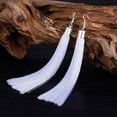 thumbnail image 2 of Femmes Filles Bohemia Longues Franges Crochet Boucles d'Oreilles Déclaration Pompon Boucles d'Oreilles Pompon Boucles d'Oreilles Dangle Boucles d'Oreilles, 2 of 3