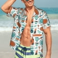 thumbnail image 7 of Fuzoiu Cute Tableware Print Hawaiian Shirt for Men, Summer Beach Casual Short Sleeve Button Down Shirts, Men’s Beach Summer Shirts with Pocket,X-Large, 7 of 7