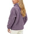 thumbnail image 4 of XYAIYT Fleeced Jackets for Girls Kids Stand Collar Zipper Up Thickened Coat Solid Color Outerwear Winter Casual, 4 of 5