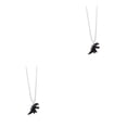 thumbnail image 4 of Jumpingount Collar con forma de animal de aleación Suéter de color sólido de dibujos animados lindo Colgante decorativo para citas Fotografía Negro 2piezas, 4 of 6