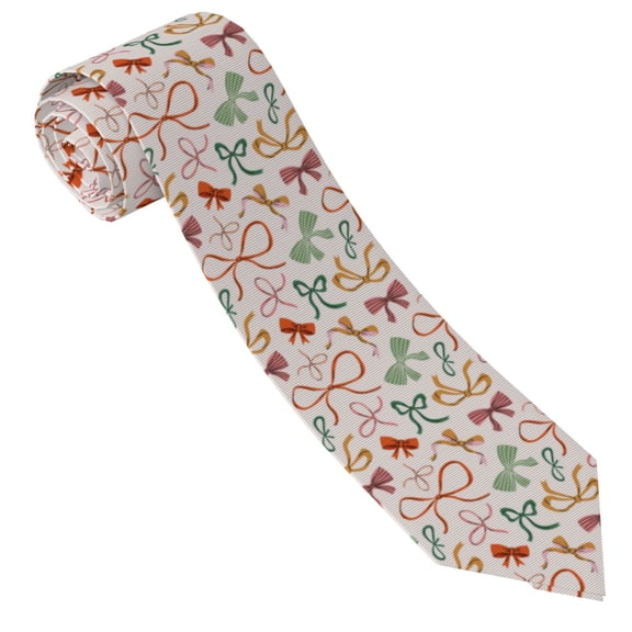 Vsdgher Colorful Bow Knots Print Ties for Men 4.7" Formal Necktie Wedding Accessory Men's Business Ties for Wedding Bussiness Work