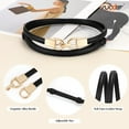 thumbnail image 4 of 2 Pack Women Leather Skinny Belt for Dress Jeans Adjustable Thin Waist Belt with Gold Buckle, 4 of 9