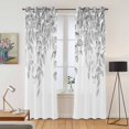 thumbnail image 2 of Eucalyptus Leaves Kitchen Curtains Window Panels, Grey Summer Botanical Weeping Insulated Window Treatment Curtain, Grommet Curtains for Bedroom/Living Room/Bathroom, 2 Piece 42"Wx84"L, 2 of 8