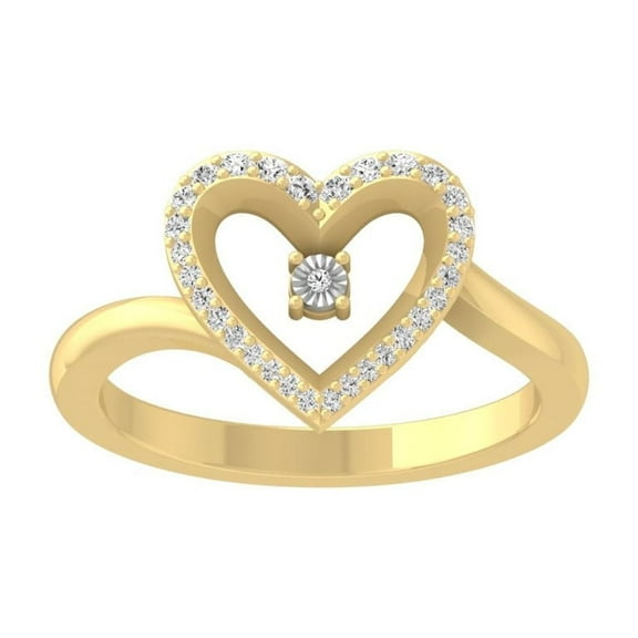 ARAIYA FINE JEWELRY 10K Yellow Gold Diamond Cluster Band Ring (1/6 cttw, I-J Color, I2-I3 Clarity) Size 8