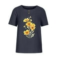 thumbnail image 4 of Drses Womens Summer Tops Fashion Women's Casual Print Blouses Button Shirts Short Sleeve Round Neck Tops Tops for Women Trendy, 4 of 4