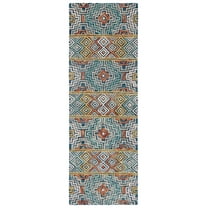 SAFAVIEH Aspen Ethelbert Geometric Striped Wool Runner Rug, Blue/Gold, 2'3" x 13'