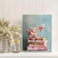 thumbnail image 2 of UXIEQU Floral Books Martini Glass Canvas Wall Art 15.75x11.81 Inches, 2 of 8