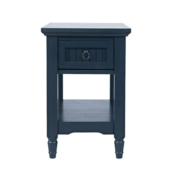 Jofran Westport Modern Farmhouse Chairside End Table with Storage Shelf
