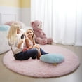 thumbnail image 7 of TWINNIS Round Rug Soft Fluffy Circle Rugs Shaggy Area Carpets for Bedroom, Baby Room,Nursery Room,4'x4',Pink, 7 of 7