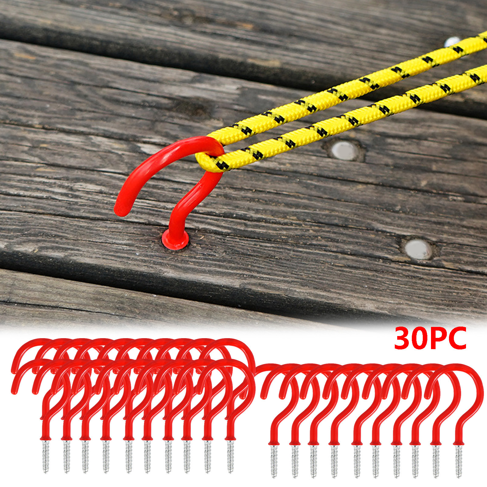 TYMEIK Ceiling Hooks, Screwin Cup Hooks, Vinyl Coated Screw Hooks for