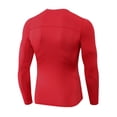thumbnail image 3 of CONZONE Mens Workout T-Shirts Long Sleeve Gym Fitness T Shirts For Men Crew Neck Solid Color Tight Stretchy Athletic Tee Tops, 3 of 3