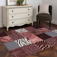 thumbnail image 3 of Animal Print Area Rugs 4x6 ft Rustic Leopard Zebra Tiger Stripes Plaid Red Washable Rug Non Slip Indoor Carpet Absorbent Floor Mat for Living Room Bedroom Dining Room, 3 of 9