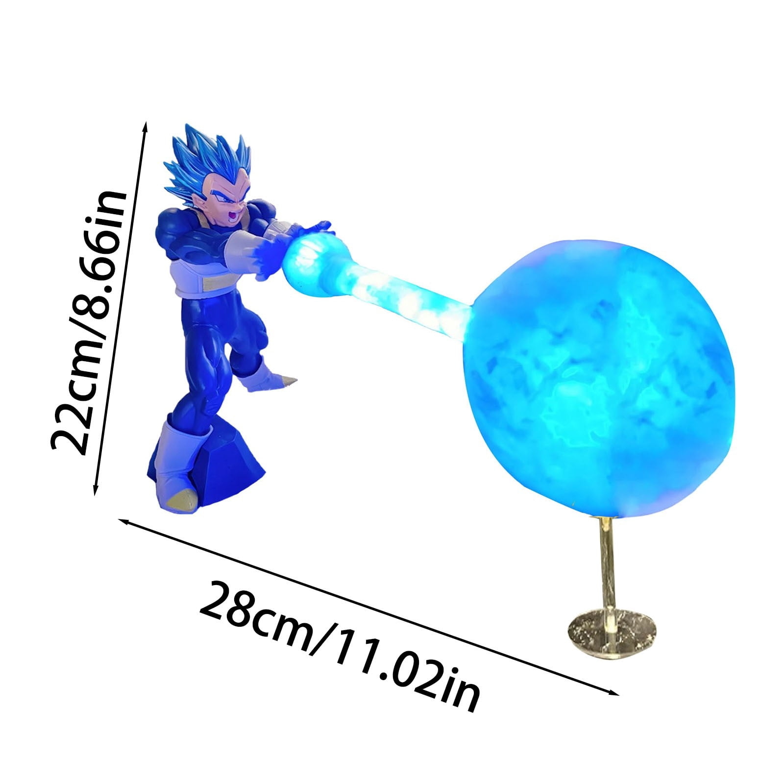 Dragon Ball Anime Character Night Light Figurine Decorative Led Lamp Vegeta Toys Peripheral Desktop Ornament-Vegeta Blue