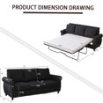 thumbnail image 5 of JERFIT Modern Sleeper Sofa Bed with Memory Foam Mattress, Queen Size Pull Out Couch for Small Spaces, Convertible 3 Seater Sectional Sofa, Dark Gray Linen Upholstery, 5 of 10