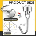thumbnail image 4 of Magnetic Hooks, 20 Pack 30Lbs Swivel Heavy Duty Earth Magnets with Hooks for Refrigerator, Strong Cruise Magnet Hooks for Hanging, Metal Hooks for Kitchen, Office, Classroom, Garage, Grill, 4 of 6