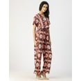 thumbnail image 3 of Moomaya V Neck Full Leg Printed Rayon Jumpsuit - Women's Elegant Jumpsuit, 3 of 9