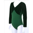 thumbnail image 3 of Doomiva Kids Girls One-piece Long Sleeve Ballet Gymnastics Dancing Leotard Athletics Unitard Bodysuit Green 110, 3 of 7