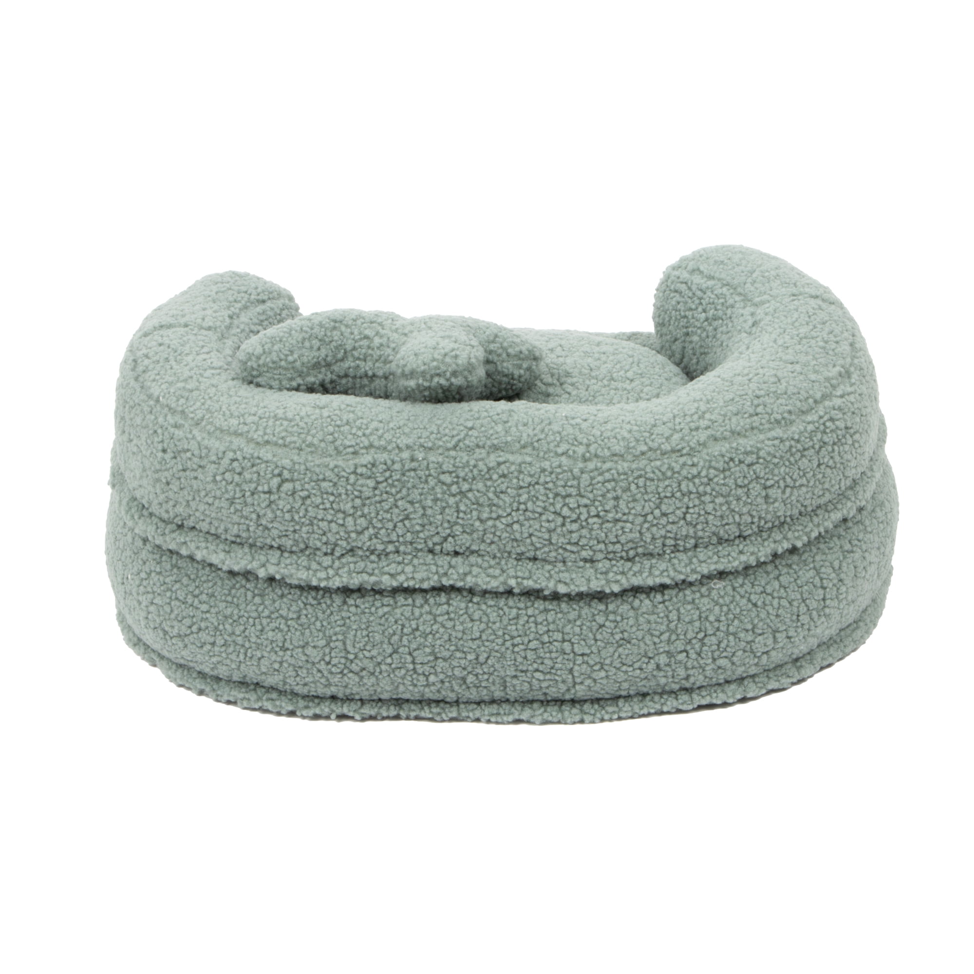 SportPet Round Plush Sherpa Cuddler Pet Bed with Bone Pillow, Blue, One Size