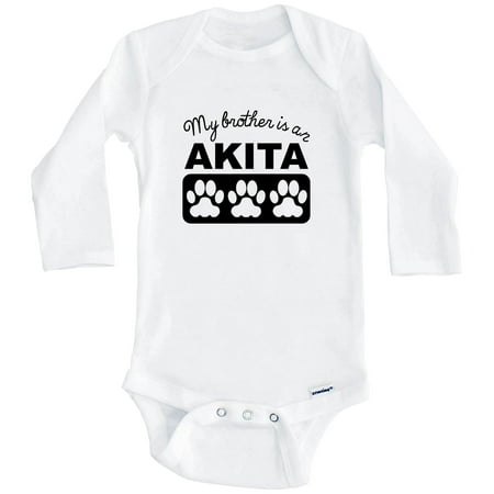 

My Brother Is An Akita One Piece Baby Bodysuit One Piece Baby Bodysuit (Long Sleeve) 0-3 Months White