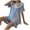 Blue, variant on Cute Pajama Sets for Women in Clearance Womens Solid Pajama Set 2 Piece Short Sleeve Doll Collar Bow Lapel Shirt and Pants Loungewear Set Cute Sleepwear Ladies Pajamas Sets New Green XL