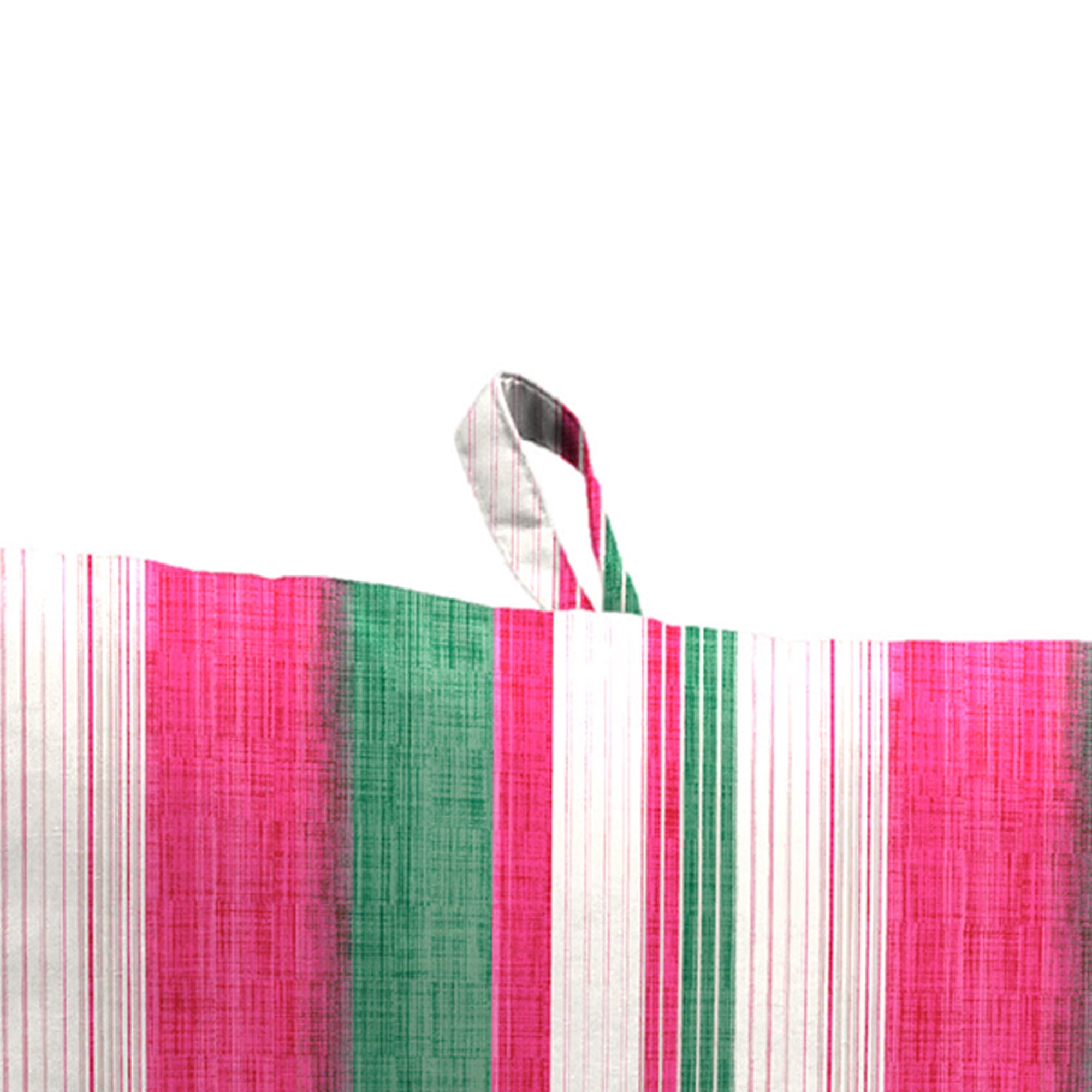 Jordan Manufacturing 44" x 21" Giden Cider Pink and Green Stripe Rectangular Outdoor Chair Cushion with Ties and Hanger Loop