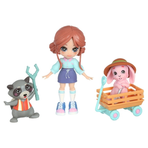 Friendship Heights Playset, Willow Doll & Animals - Hopper Rabbit & Rascal Racoon, Children Ages 4 