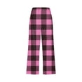 thumbnail image 5 of Besolor Womens Capri Pants Plaid Elastic Waist Straight Leg Pants Drawstring Casual Plus Size Lounge Trouser with Pockets, 5 of 5