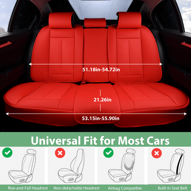 Easy Install Seat Covers GIANT PANDA Universal Front Car Seat Covers – PU Leather & Fabric, Airbag Compatible, Black GIANT PANDA Seat Covers