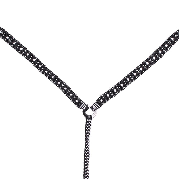 Hilason Horse Breast Collar Braided Paracord Black / White