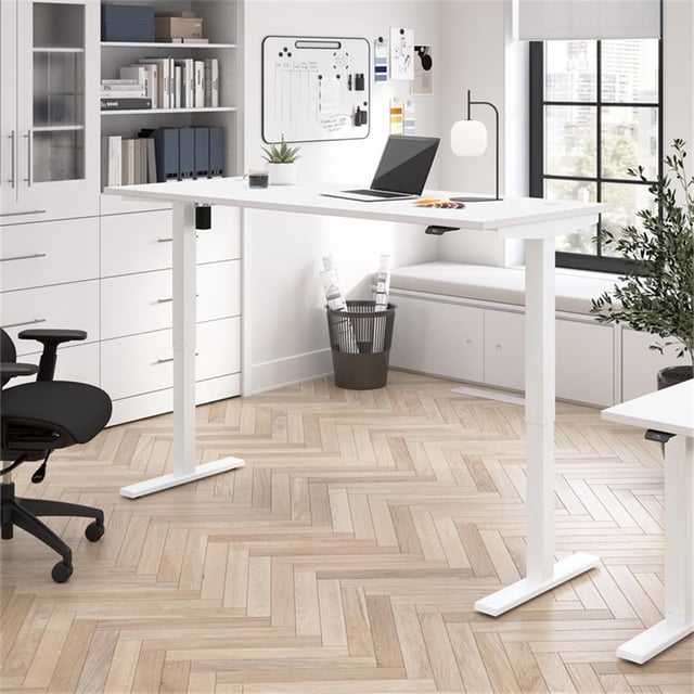 Scranton & Co Engineered Wood 72W Adjustable Standing Desk in White