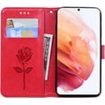 thumbnail image 4 of Wallet Case for Samsung Galaxy S22 Plus,Classic Rose Flower Pattern Shockproof PU Leather Case with Strong Magnetic Clasp and Card Slots Holder Cover for Samsung Galaxy S22 Plus MG Red, 4 of 8