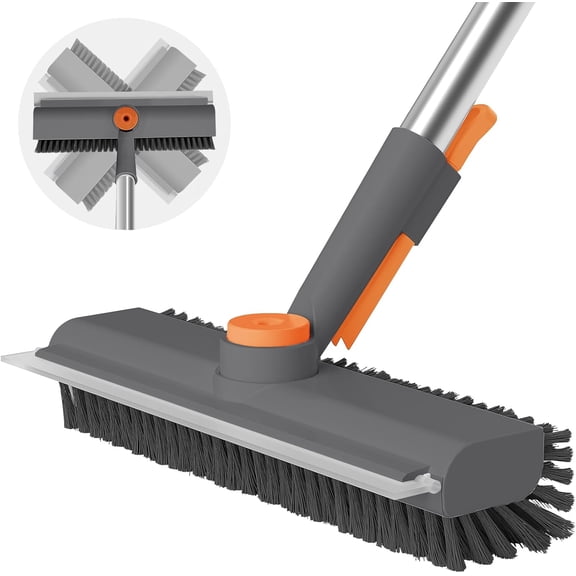 Long Tile With Rounded Edge Jcaeh Floor Scrub Brush with Long Handle, 3-in-1 Heavy Duty Floor Brush ...