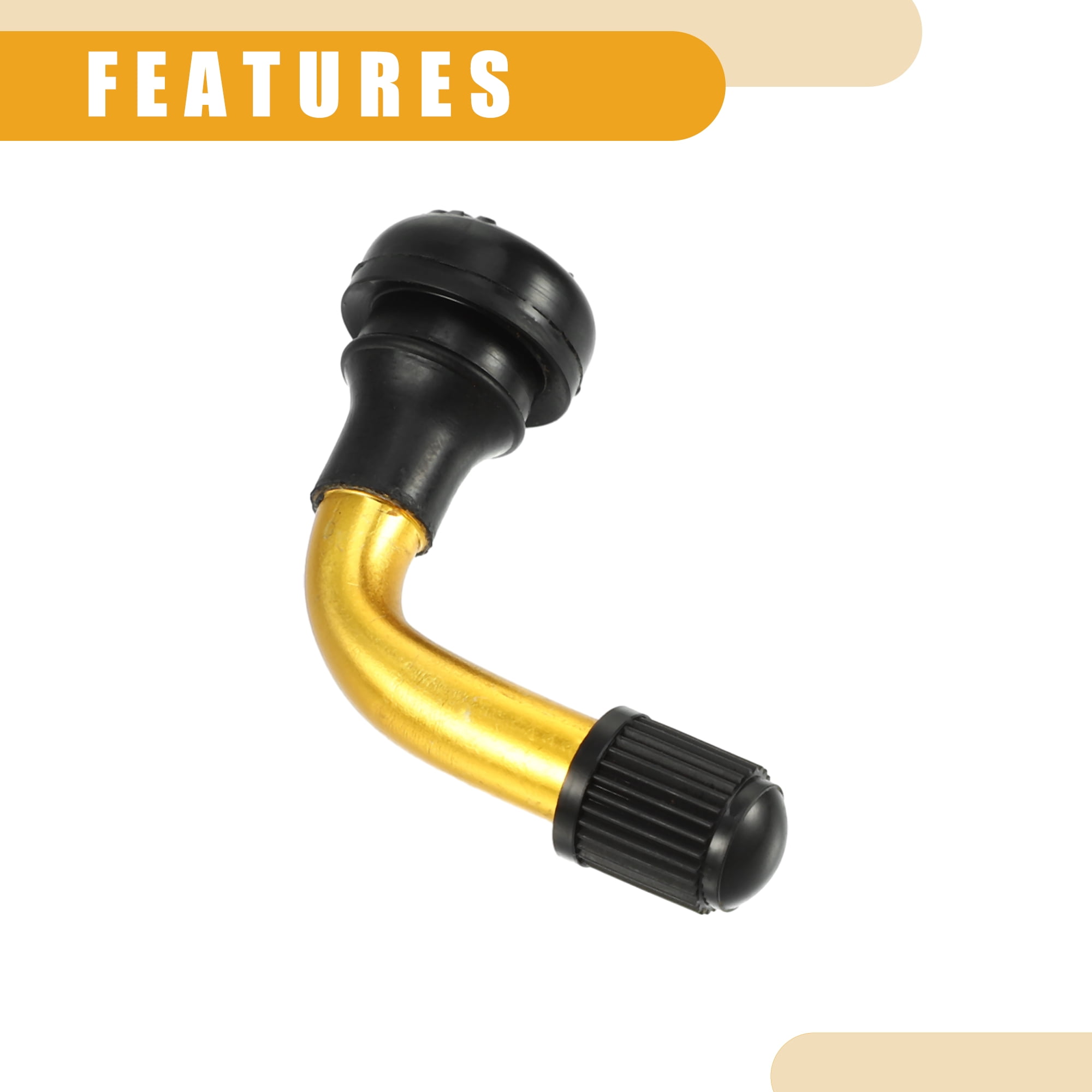Unique Bargains 5 Pcs Universal Tubeless Tire Valve Stem - Stainless Steel Gold Tone PVR50