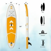 Naipo 120x30x6 Inflatable Paddle Board Stand Up Paddle Board SUP Board Ultra-Light (17LBS) For Summer Surfing, Orange