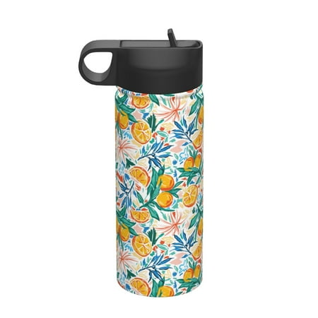 

Goofa Colorful Fruits for Insulated Kettle 18oz Water Bottle Insulated Tumbler with Handle & Flip Straw - Fits in Cup Holder Leak Resistant Tumbler