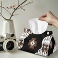 thumbnail image 2 of COEQINE Tissue Holder Dispenser Creative Napkin Tissue Box Holder PU Leather Stylish Rectangle Tissue Case Organizer Decorative Accessories for Home Decoration, Southwest American Tribal Brown Black, 2 of 7