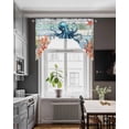 thumbnail image 4 of Octopus Coastal Kitchen Swag Valances for Windows, Summer Beach Ocean Coral Wooden Swag Valances Curtains for Living Room, Rod Pocket Window Treatments for Bathroom, Bedroom, Cafe, 56"x36", 4 of 6