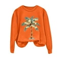 thumbnail image 4 of larppty Womens Crewneck Christmas Sweatshirts Shirts Holiday Ugly Sweatshirts for Women （Orange, L）, 4 of 6