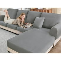 ectional Couch Covers for Sofa Cushion L Shaped Couch Cover Washable Soft Couch Cushion Covers Stretch Sofa Slipcovers with 2 Pcs Pillowcases(4-Piece 3 Seater