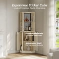 thumbnail image 4 of BELLEZE 68" Tall Farmhouse Corner Bar Storage Cabinet with Rotating Wine Rack, Modern Home Bar Liquor Storage Cabinet for Dining Room, Living Room & Kitchen, White Sand, 4 of 6