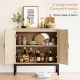 thumbnail image 2 of Glavbiku New Modern 2 Rattan Arched Door Sideboard,Accent Cabinet with Metal Leg,Light Oak,31in L, 2 of 14