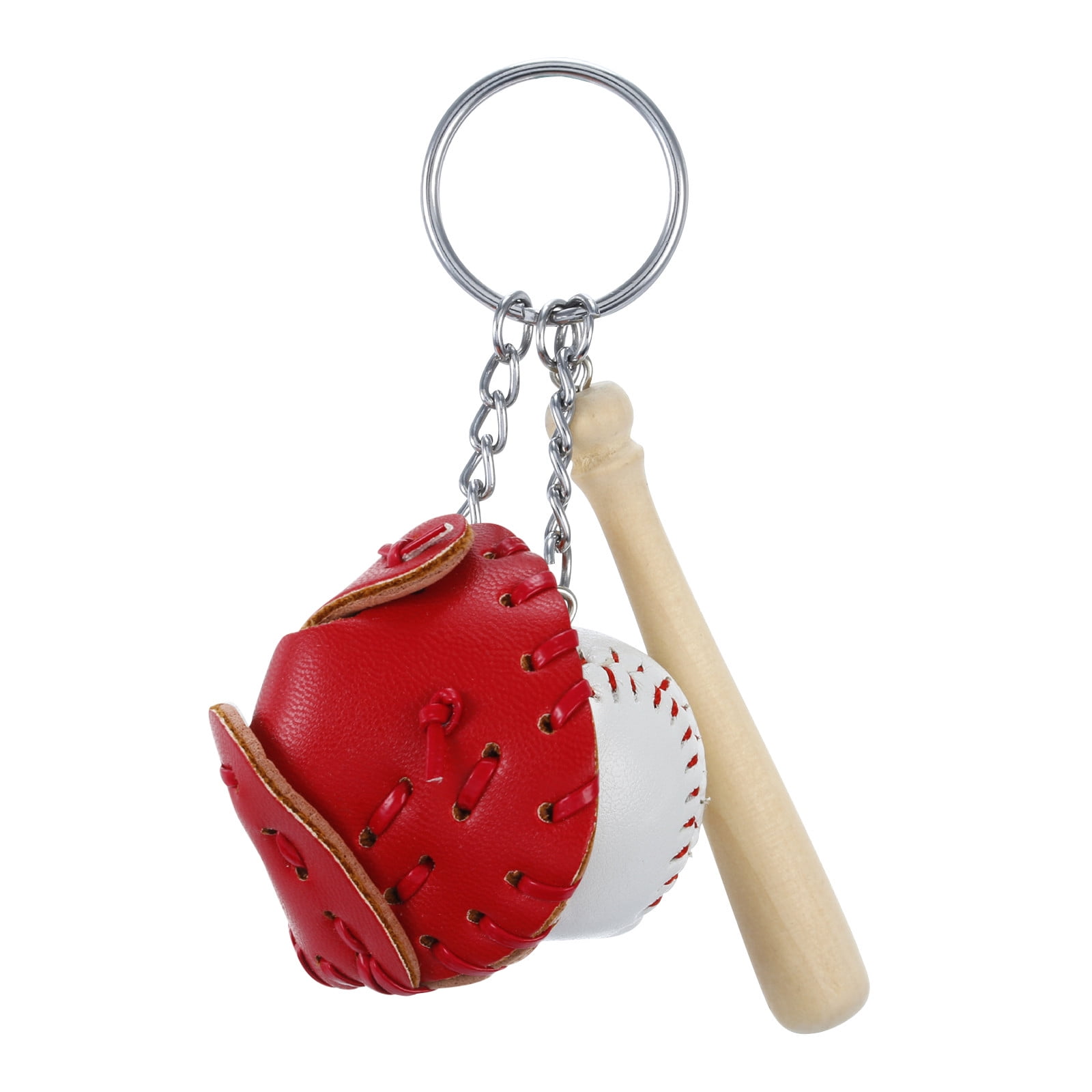 Mini Baseball Glove Keychains Wooden Bat Baseball Glove Keychain Mini