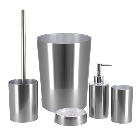 Brushed Aluminum Bathroom Accessory Set 5-Pieces NOUMEA