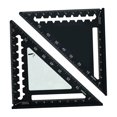 thumbnail image 2 of Regla triangular de 45/90 grados, escuadra métrica de carpintero, portátil, resistente al desgaste, para bricolaje Negro, 2 of 8