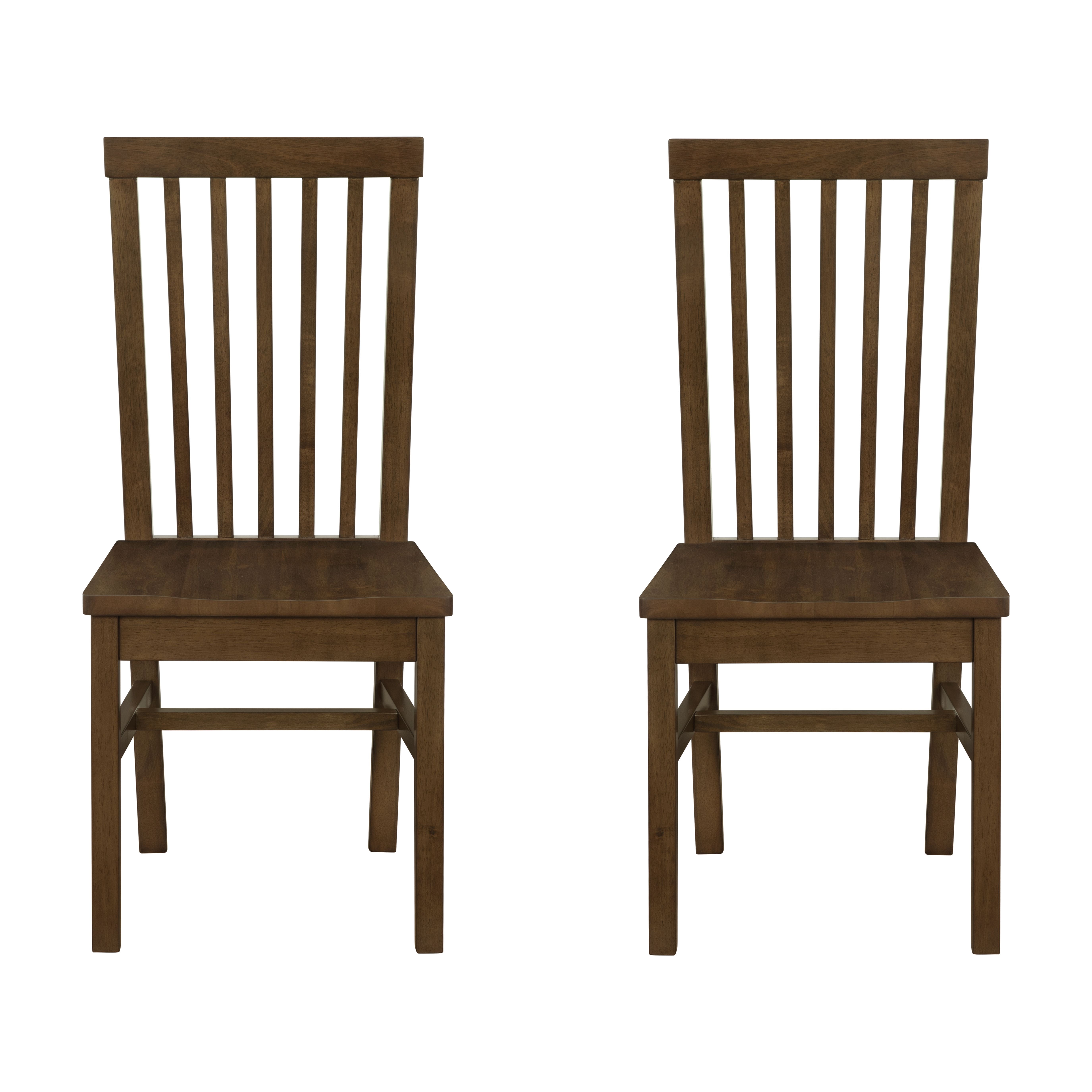 Linon Percival Indoor Wood Dining Side Chair, Set of 2, Walnut