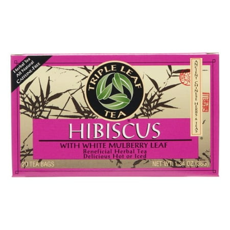 - Triple Leaf Tea Hibiscus with White Mulberry Leaf, 20 Ct