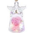 thumbnail image 1 of Rosa Flor Conservada Rosa Regalos Para Mujeres Regalos De Cumpleaños,Regalos De Mamá Para Ella,Regalos De Figuras De Ángel Rosa Iluminada En Figuras De Vidrio,Regalos De Mujer Pa, 1 of 5