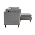 thumbnail image 5 of Sectional Sofa Couch with Ottoman, L-Shaped Couch with Nail Head Trim and Wood Legs, Modern Tufted Convertible Sectional Sleeper Sofa for Apartment Living Room and Office, Grey, 5 of 7